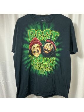Cheech & Chong XL *FLAW* Best Buds Up In Smoke T-Shirt 2013 Y2K vintage